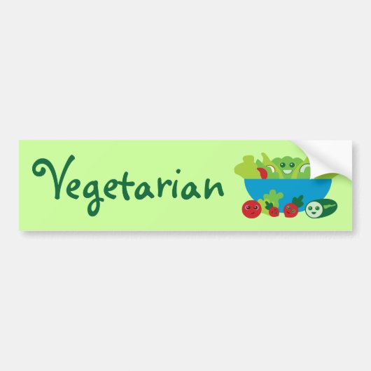 Cute Salad Bumpersticker (Voorkant)