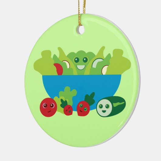 Cute Salad Keramisch Ornament (Links)
