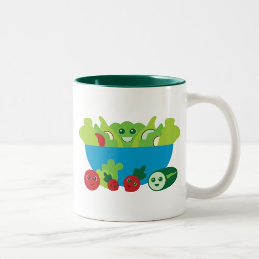 Cute Salad Tweekleurige Koffiemok (Rechts)