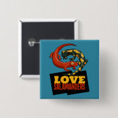 Cute Salamander Love Salamanders Fan Cartoon Vierkante Button 5,1 Cm (Voorkant /achterkant)