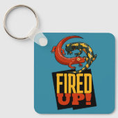 Cute Salamanders Fired Up! Motivational Cartoon Sleutelhanger (Voorkant)