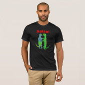 Cute Salsa Latijnse dansende Cartoon Lizards Het S T-shirt (Voorkant volledig)