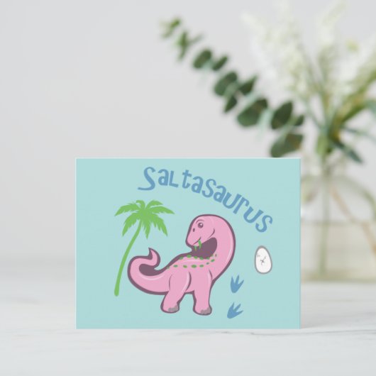 Cute Saltasaurus Briefkaart (Staand voorkant)