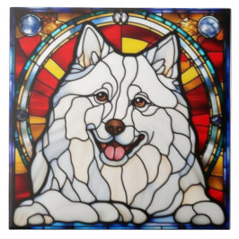 Cute Samoyed decoratieve keramische tegel Tegeltje