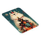 Cute Samoyed dog with Christmas holiday Magneet (Rechterzijde)