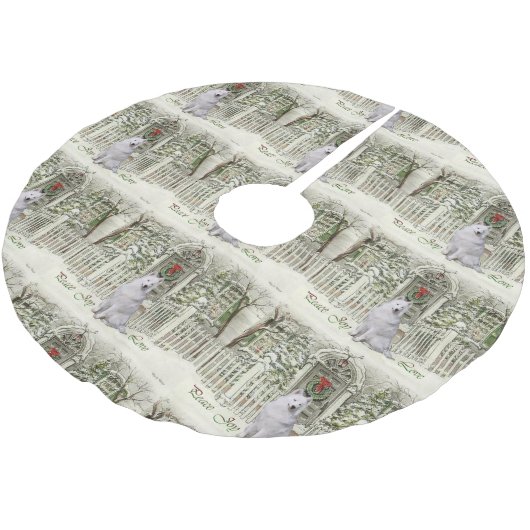 Cute Samoyed Kerstmis Kerstboom Rok (Gekanteld)