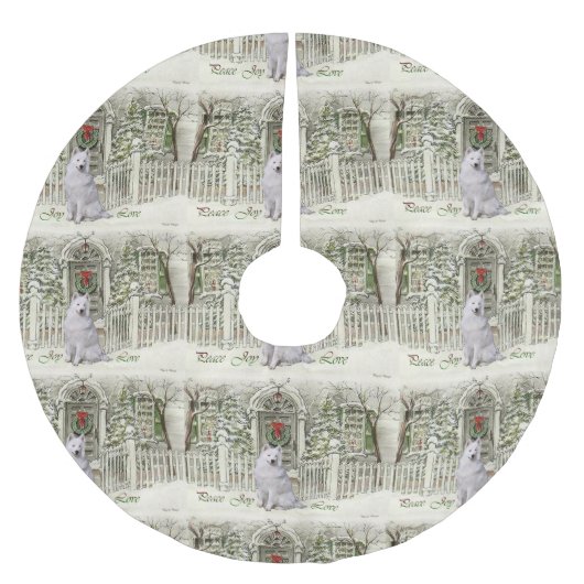 Cute Samoyed Kerstmis Kerstboom Rok (Voorkant)