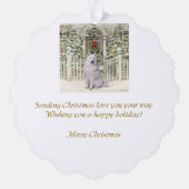 Cute Samoyed Lovers Kerstmis Ornament Kaart (Achterkant)