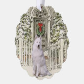 Cute Samoyed Lovers Kerstmis Ornament Kaart (Links)