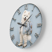 Cute Samoyed Puppy dog Grote Klok (Hoek)
