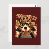 Cute Samurai Cat in Armor Briefkaart (Voorkant / Achterkant)