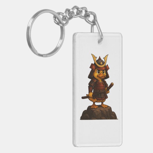 Cute Samurai Duck Keychain – Japanese Warrior Duck (Voorkant Links)