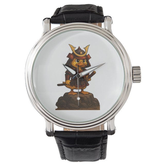 Cute Samurai Eend Horloge  (Voorkant)