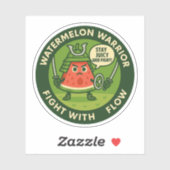 Cute Samurai Watermelon Japanese Theme Art Sticker (Vel)