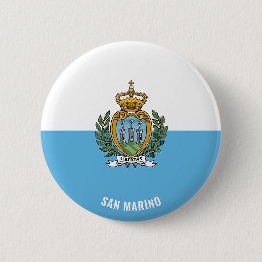 Cute San Marino Flag Patriotic Ronde Button 5,7 Cm (Voorkant)