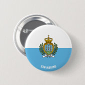 Cute San Marino Flag Patriotic Ronde Button 5,7 Cm (Voorkant /achterkant)