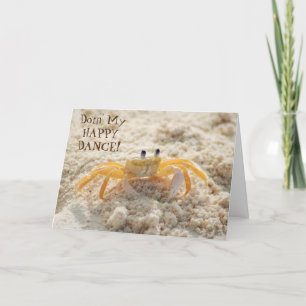 Cute Sand Crab Happy Dance Kaart