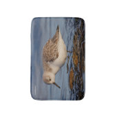 Cute Sanderling Sandpiper Walking Winter Beach Badmat (Voorkant Verticaal)