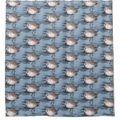 Cute Sanderling Sandpiper Wanders Winter Shores Douchegordijn (Voorkant)