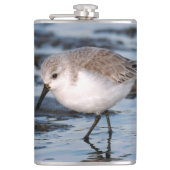Cute Sanderling Sandpiper Wanders Winter Shores Heupfles (Voorkant)