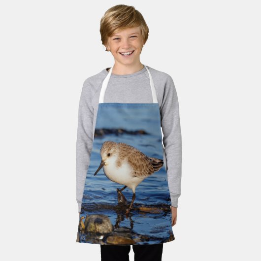 Cute Sanderling Sandpiper Wanders Wintry Shores Schort (Gedragen)