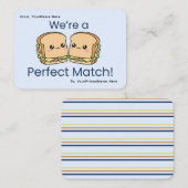 Cute Sandwich Valentine Classroom Flat Note Card  Notitiekaartje (Voorkant / Achterkant)