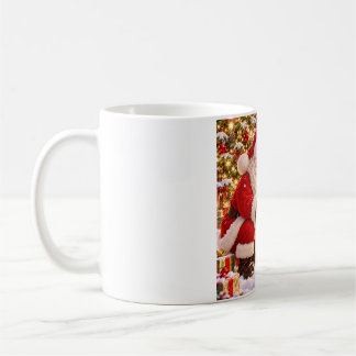 Cute Santa and Baby Reindeer Christmas Art Koffiemok