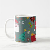 Cute Santa and Christmas Pattern Koffiemok (Links)