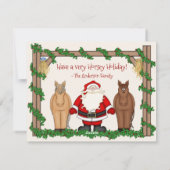 Cute Santa and Horses Merry Kerstfeestay Feestdagenkaart (Achterkant)