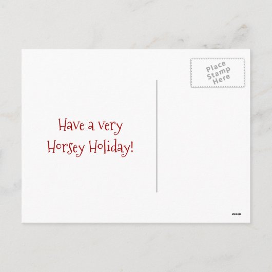 Cute Santa and Horses Merry Kerstfeestay Feestdagenkaart (Achterkant)