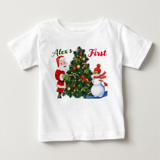 Cute Santa and sneeuwman Kerstshirt (Voorkant)