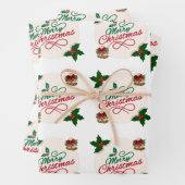 Cute Santa and Snowflake Pattern Christmas Wrappin Inpakpapier Vel (In situ)