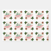 Cute Santa and Snowflake Pattern Christmas Wrappin Inpakpapier Vel (Voorkant)