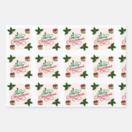 Cute Santa and Snowflake Pattern Christmas Wrappin Inpakpapier Vel (Voorkant)