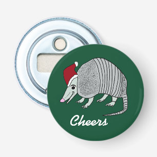 Cute Santa Armadillo Button Flesopener