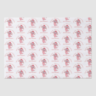 Cute Santa Axolotl Pattern Name Merry Kerstry Tissuepapier