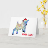 Cute Santa Baby Goat Kaart (Gele Bloem)