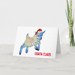 Cute Santa Baby Goat Kaart