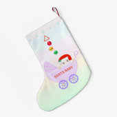 Cute Santa Baby op parelkleuren Kleine Kerstsok (Achterkant (Hangend))