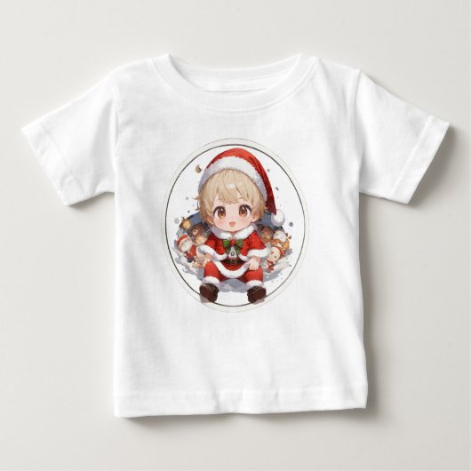 Cute Santa Baby T-Shirt - Christmas Infant Jersey (Voorkant)