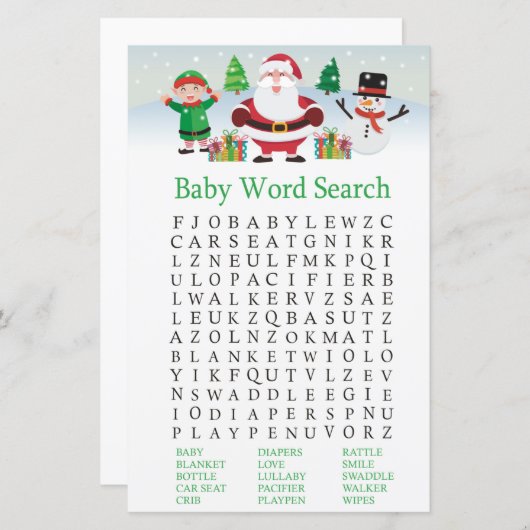 Cute Santa Baby word scramble game (Voorkant / Achterkant)