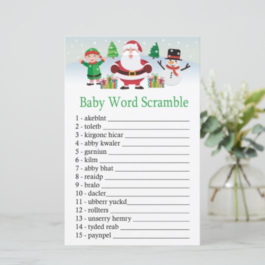 Cute Santa Baby word scramble game (Staand voorkant)