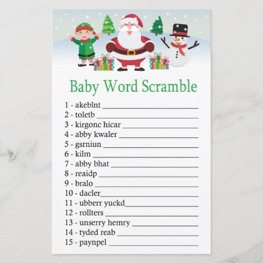 Cute Santa Baby word scramble game (Voorkant)