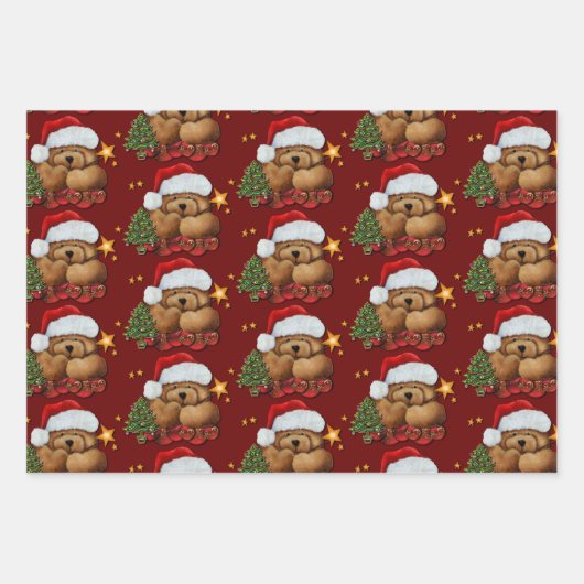 Cute Santa Beer Inpakpapier Vel (Voorkant 2)