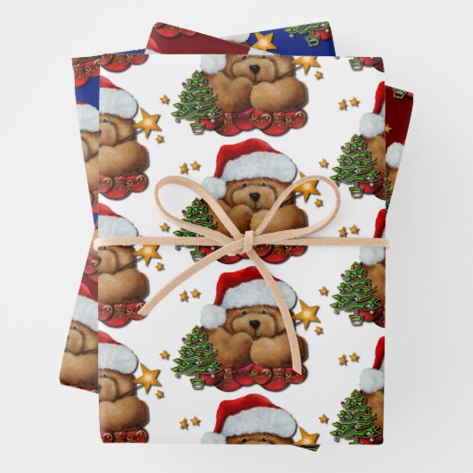 Cute Santa Beer Inpakpapier Vel (In situ)