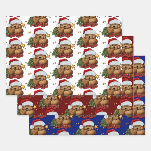 Cute Santa Beer Inpakpapier Vel (Set)