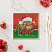 Cute Santa Beer Kerstmis Napkins Servet (Insitu)