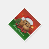 Cute Santa Beer Kerstmis Napkins Servet (Hoek)