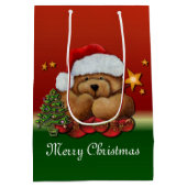 Cute Santa Beer Medium kerstcadeau Medium Cadeauzakje (Achterkant)