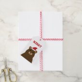 Cute Santa Beer Merry Kerstmis Label, feestdag Cadeaulabel (Met Touw)